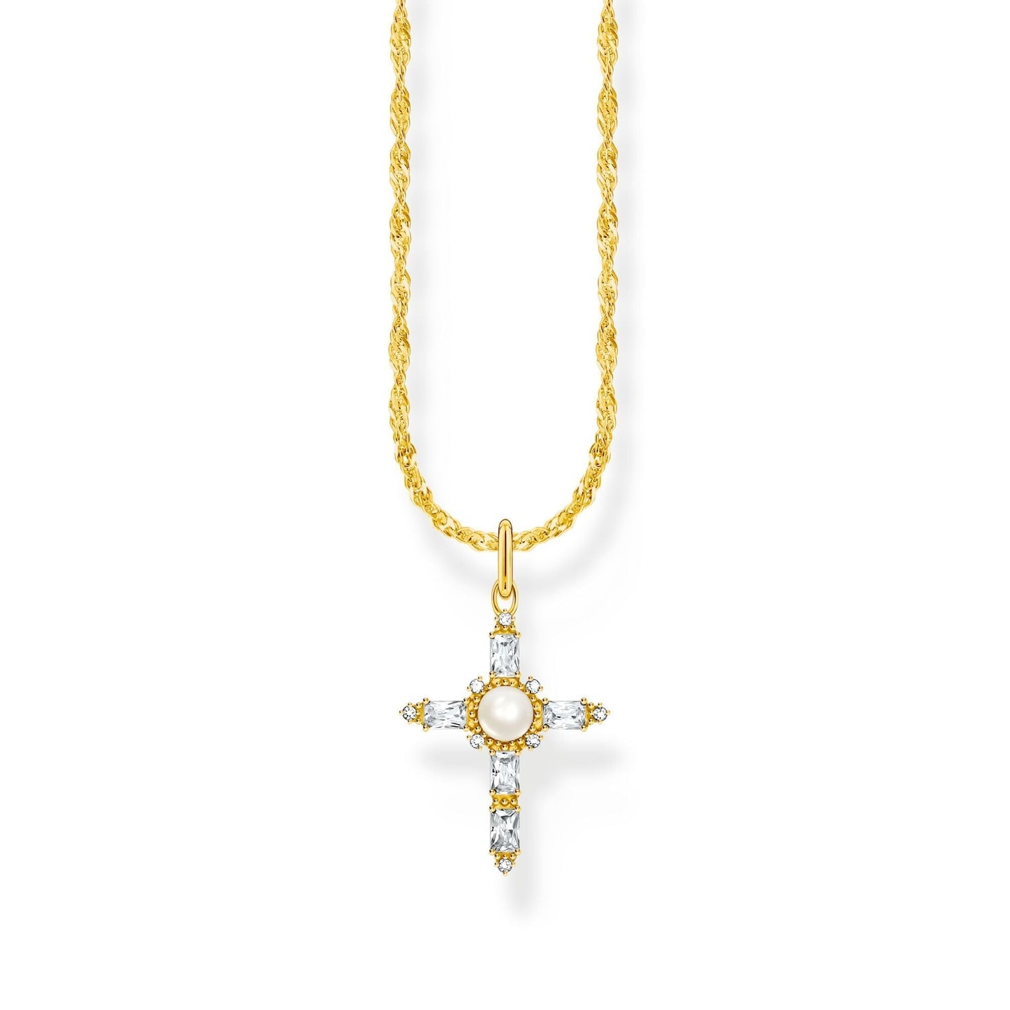 THOMAS SABO Romance Necklace with white cross pendant gold