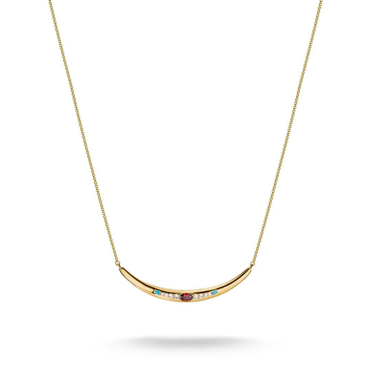 THOMAS SABO Half-Form Necklace with Red Zirconia Stone