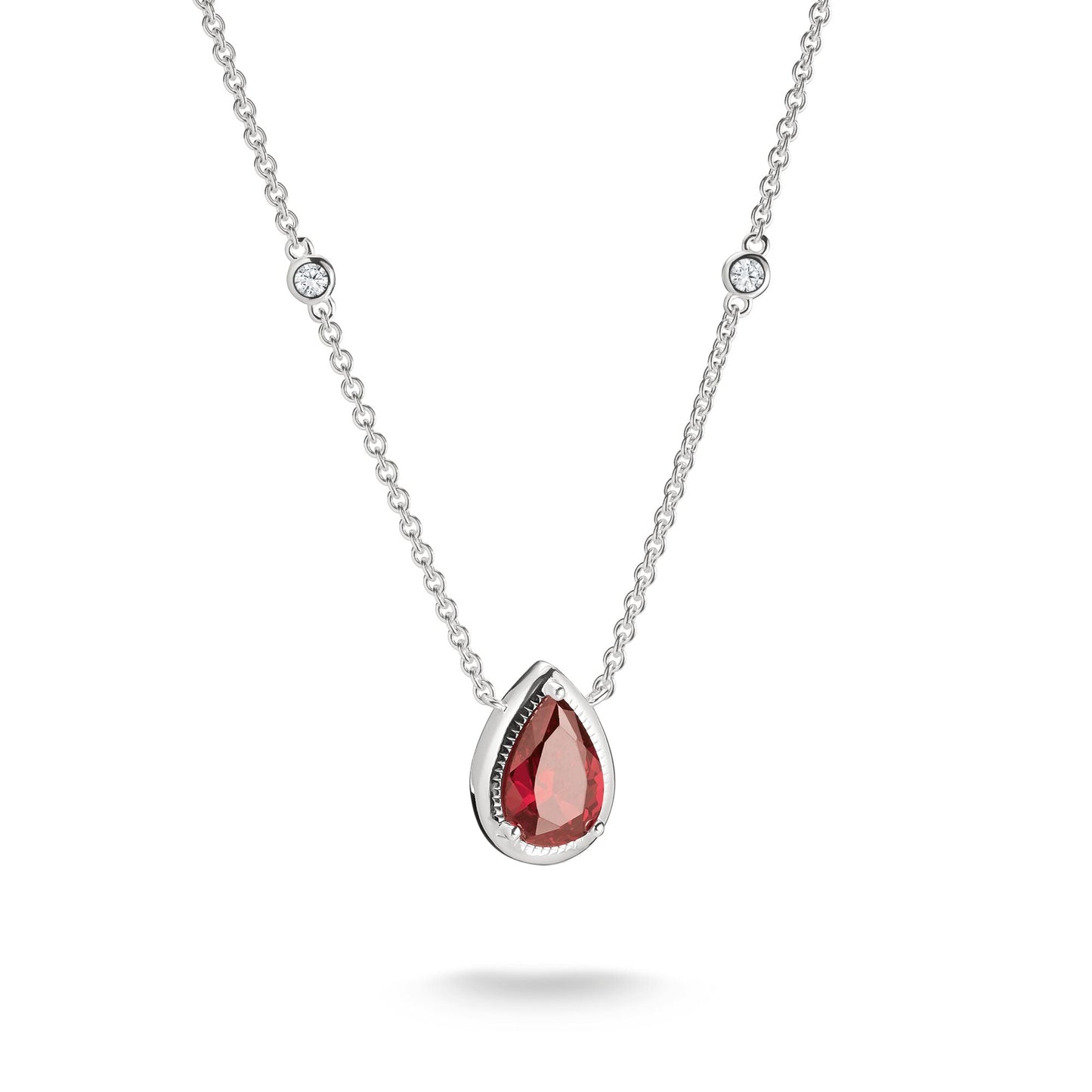THOMAS SABO Necklace with Red Teardrop Stone Silver