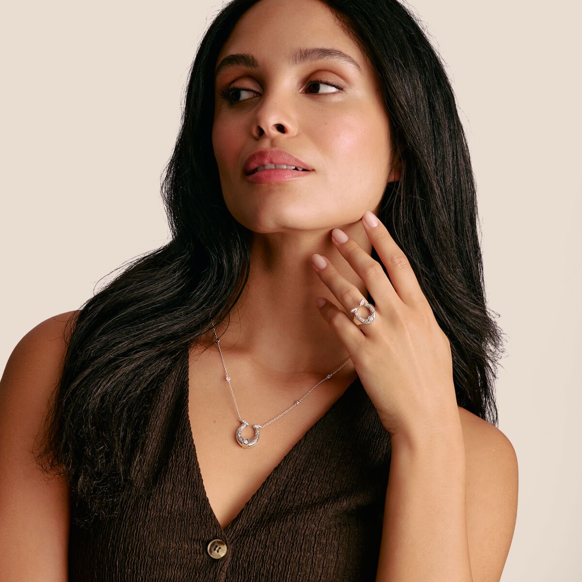 THOMAS SABO Horseshoe Necklace with Zirconia