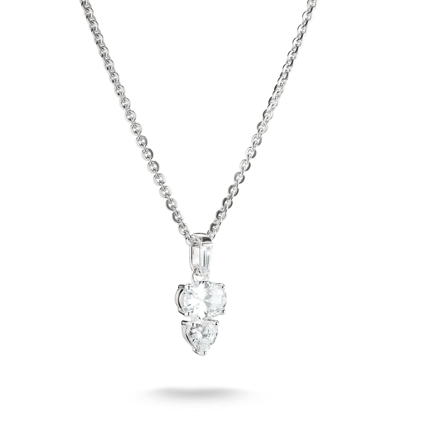 THOMAS SABO Necklace with Oval and Heart Zirconia Stones Silver