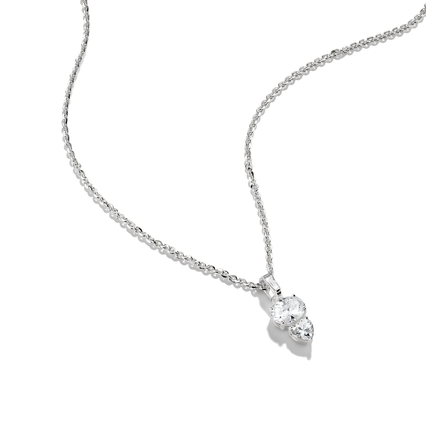 THOMAS SABO Necklace with Oval and Heart Zirconia Stones Silver