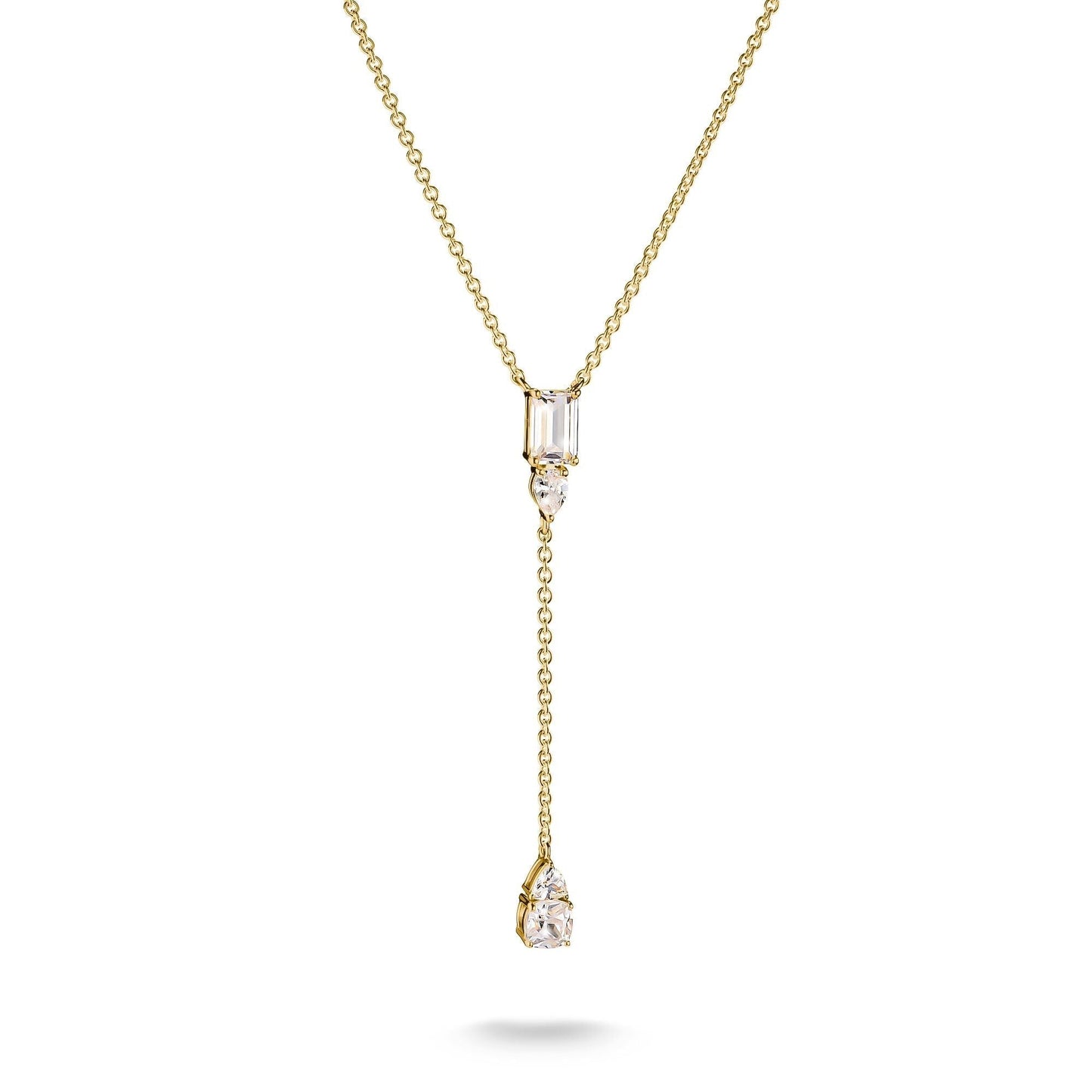 THOMAS SABO Y Necklace with White Zirconia Stones Gold