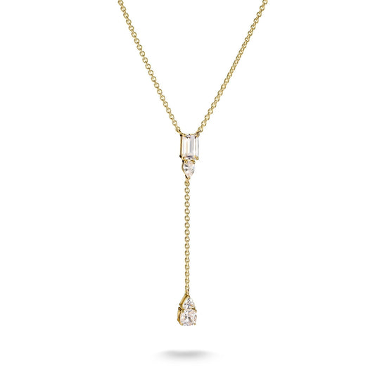 THOMAS SABO Y Necklace with White Zirconia Stones Gold