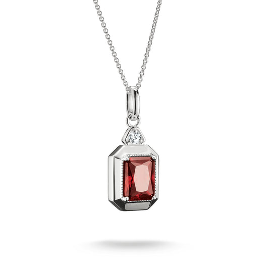 THOMAS SABO Necklace with Red Octagon Zirconia Pendant
