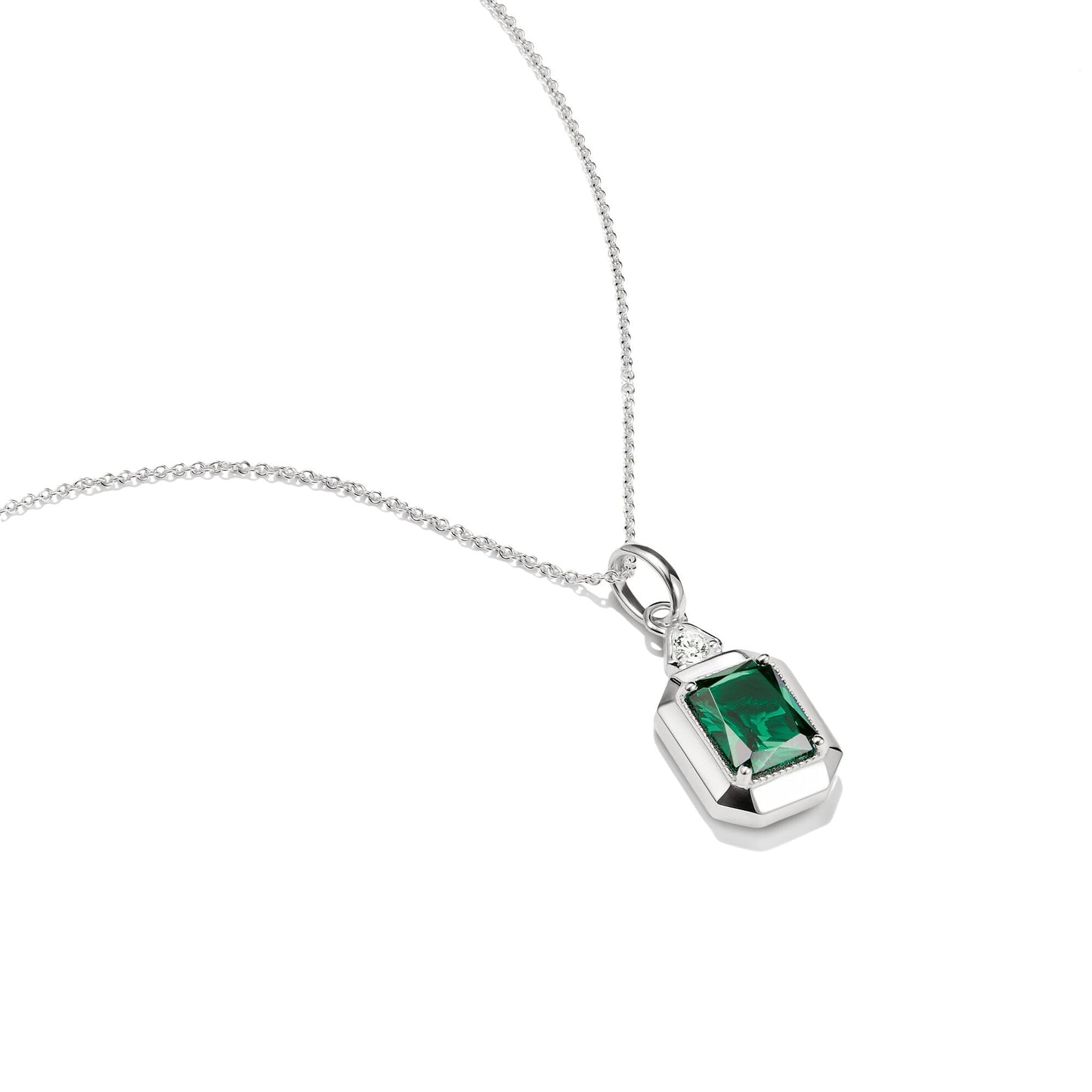 THOMAS SABO Necklace with Green Octagon Stone Pendant