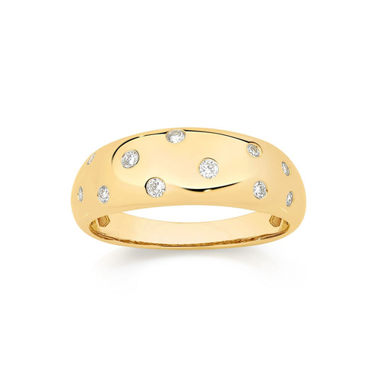 9ct yellow gold 0.20ct lab grown diamond ring