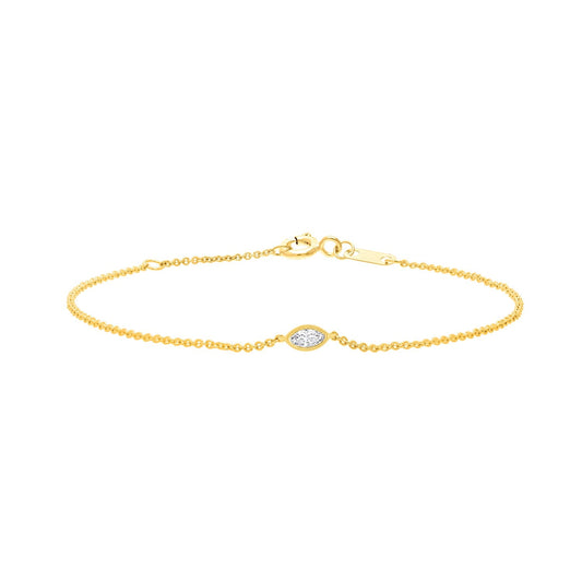 0.15ct Lab Grown Diamond 16-18cm Bracelet in 9ct Yellow Gold
