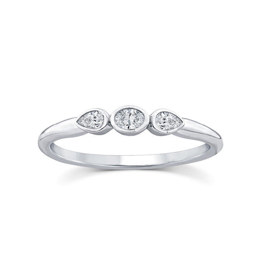 0.12ct Lab Grown Diamond Ring in 9ct White Gold