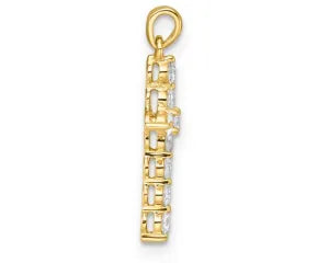 9ct Yellow Gold Lab Diamond Cross Pendant