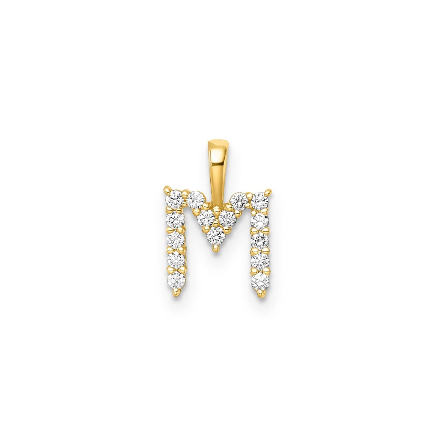 0.15ct Lab Grown Diamond Initial M Pendant in 9ct Yellow Gold