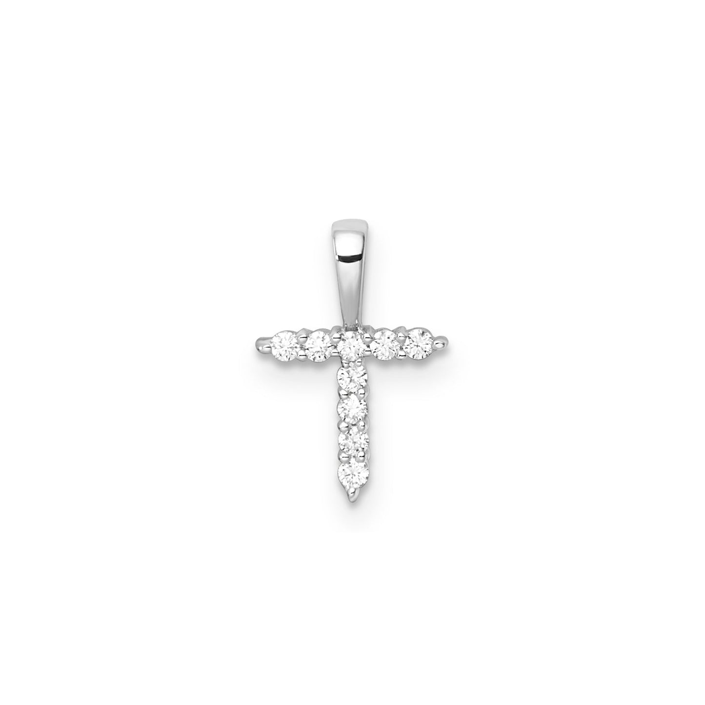 0.09ct Lab Grown Diamond Initial T Pendant in 9ct White Gold
