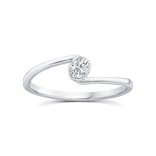 0.15ct Lab Grown Diamond Ring in 9ct White Gold