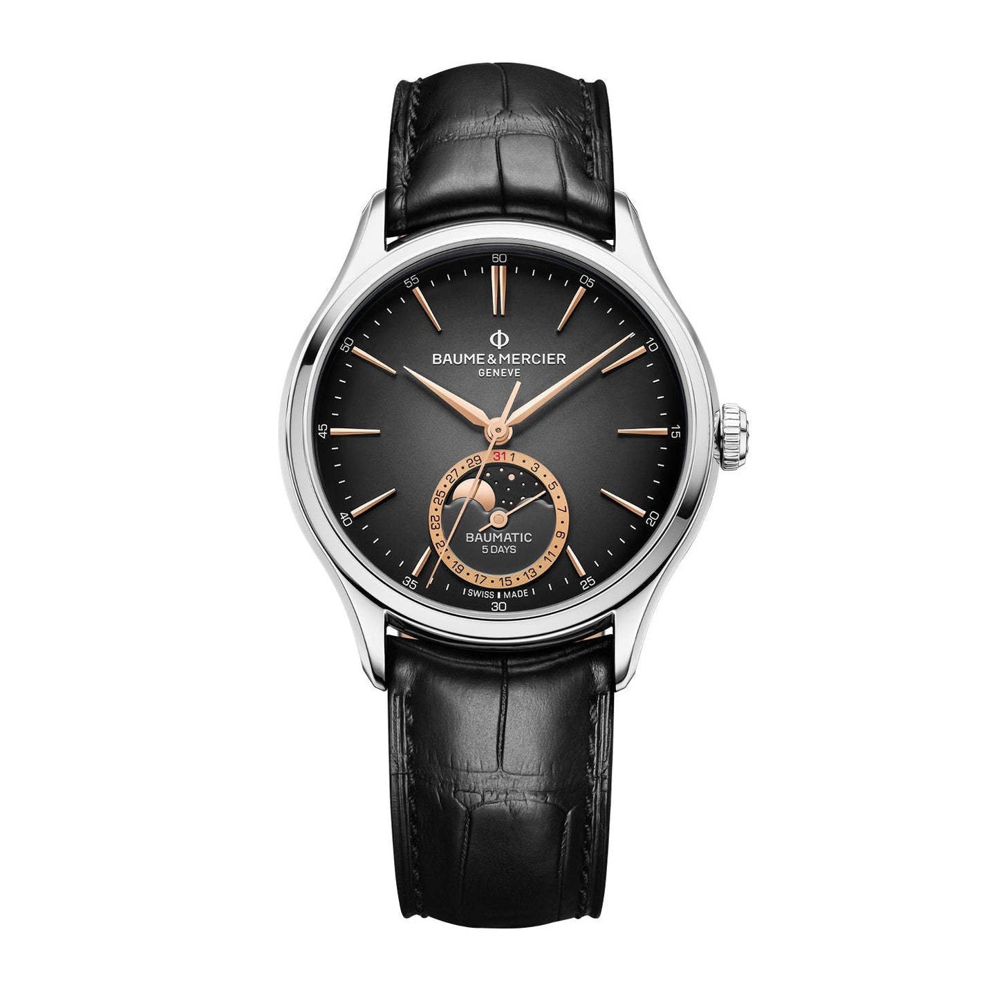 Baume & Mercier Clifton 10758 Automatic, Moon Phase, Date Men's Watch 39mm