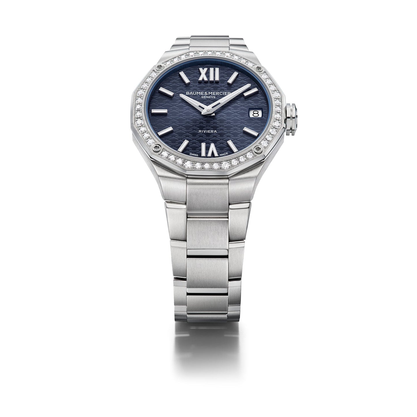 Baume & Mercier Riviera 10765 Quartz, Date Display, Diamond-Set Women's Watch 33mm