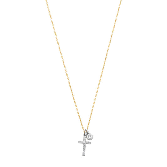 9ct Gold Cubic Zirconia Pendant With 9ct Gold Chain