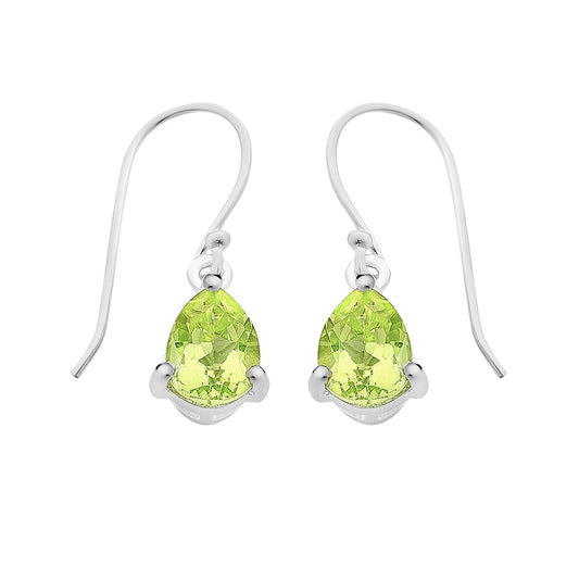 Sterling Silver Earrings Set With Peridot