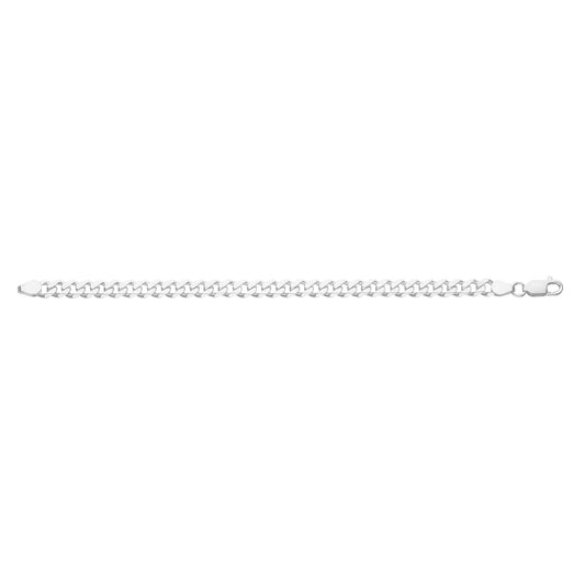 Sterling Silver Curb Bracelet In 21cm