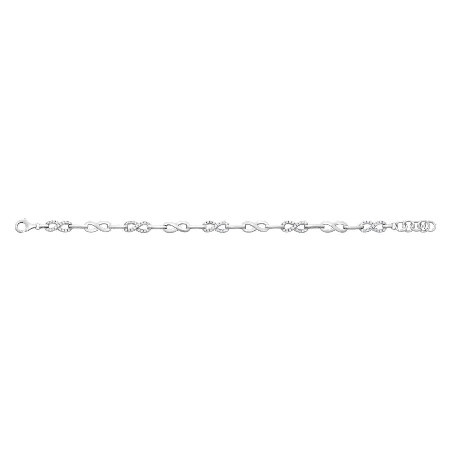 Sterling Silver Cubic Zirconia Infinity Bracelet