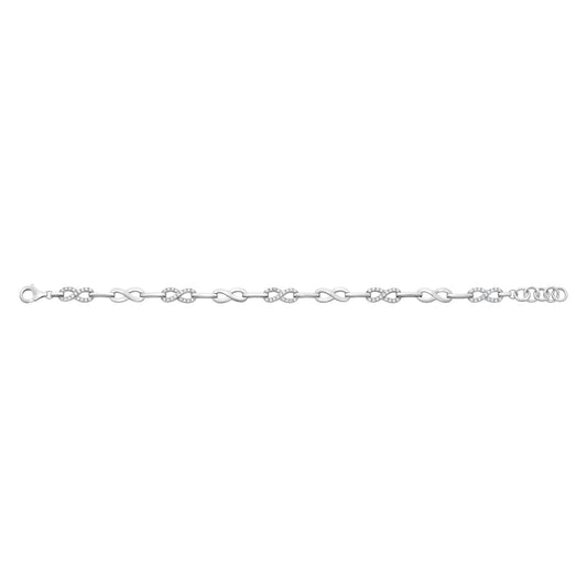 Sterling Silver Cubic Zirconia Infinity Bracelet