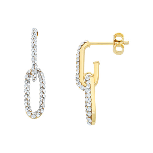 9ct Gold Silver Filled Earrings With Swarovski Crystals