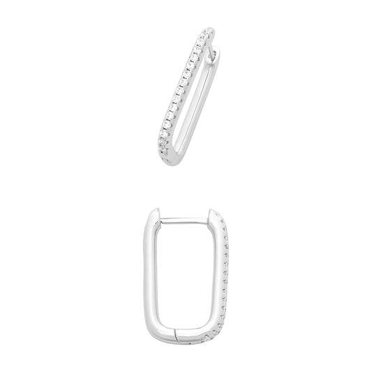 Sterling Silver Cubic Zirconia Huggies