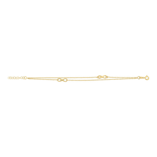 Gold-Plated Sterling Silver Double Row Infinity Bracelet