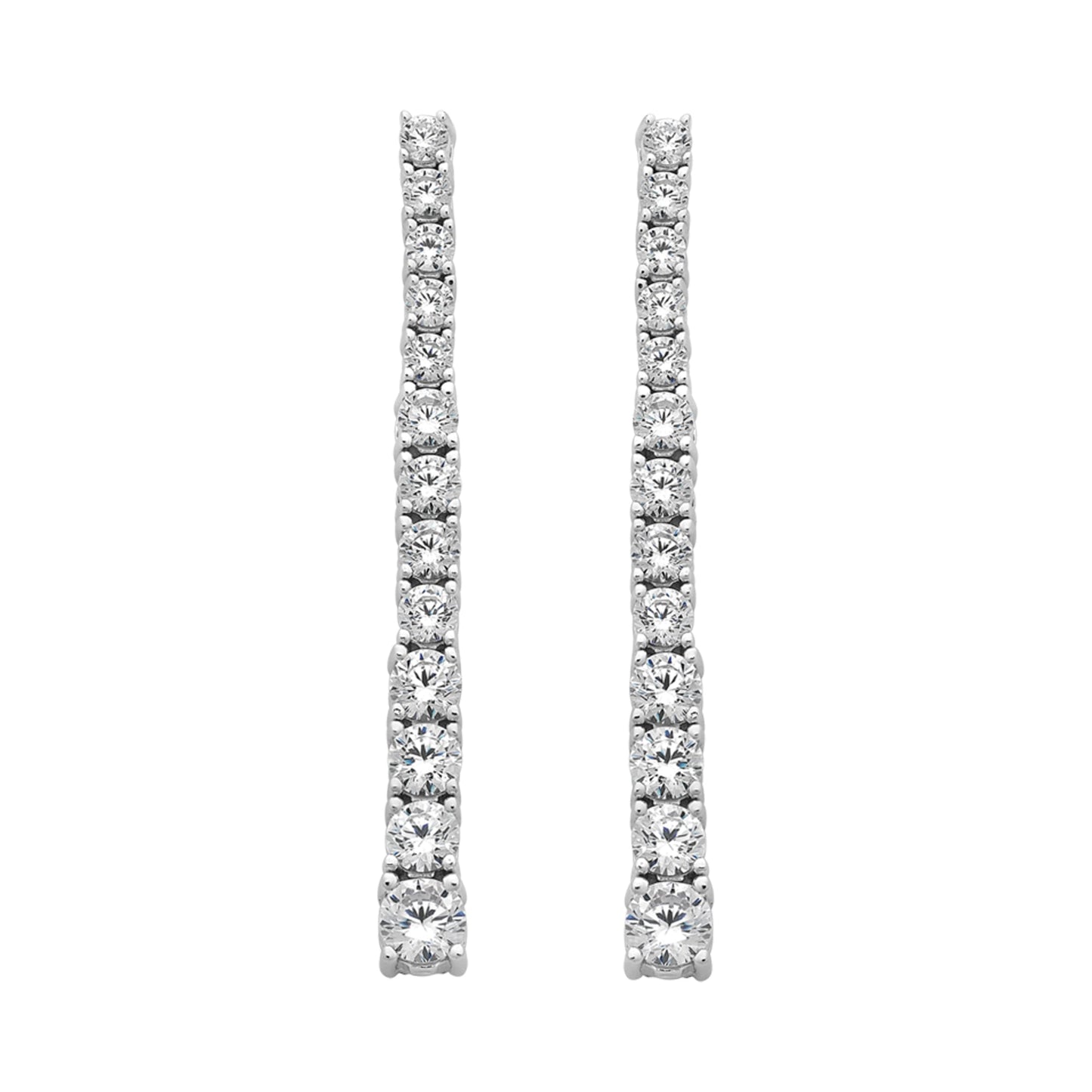 Sterling Silver Cubic Zirconia Graduated Earrings
