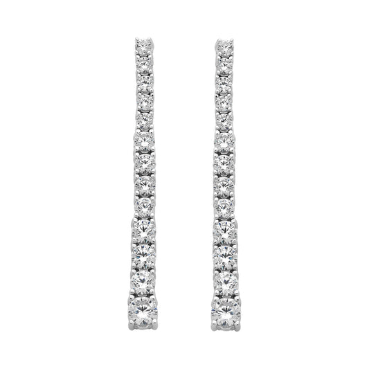 Sterling Silver Cubic Zirconia Graduated Earrings