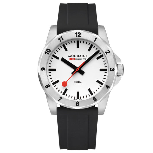 Mondaine Numeri Black Silicon 42mm Watch - MSN.4211B.RB