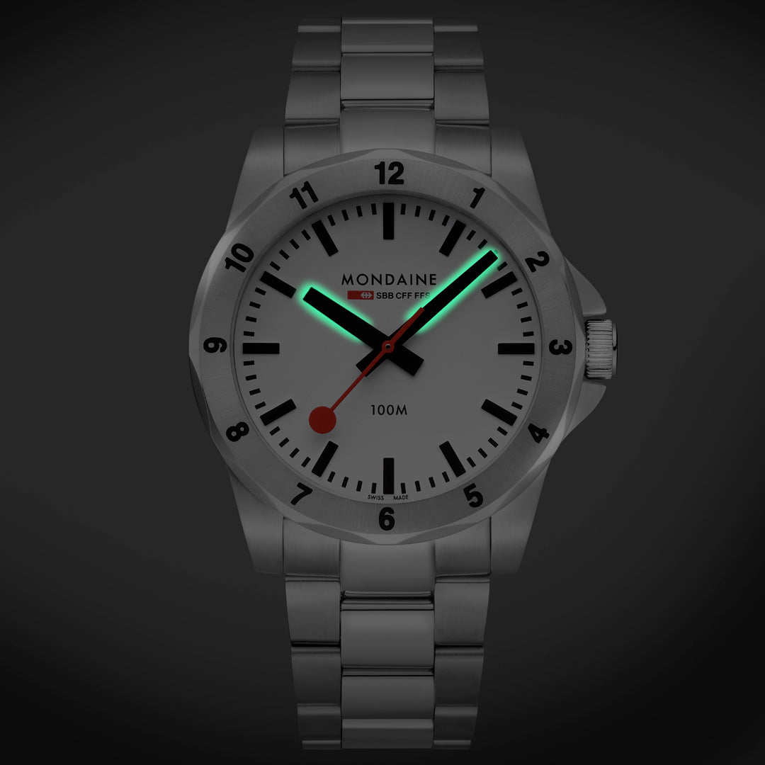 Mondaine Numeri Stainless Steel 42mm Watch - MSN.4211B.SK