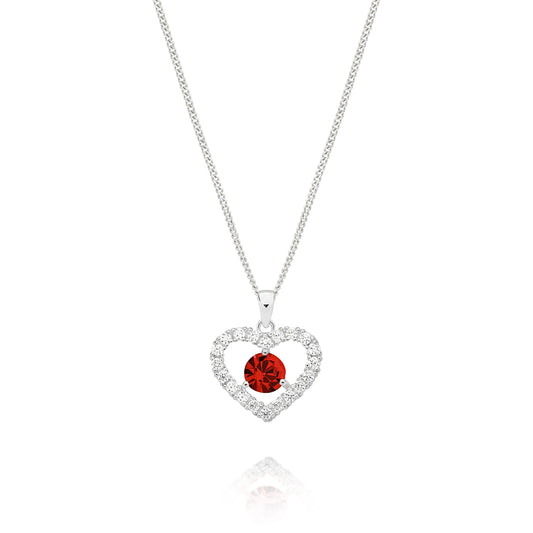 Silver JULY Birthstone Pendant