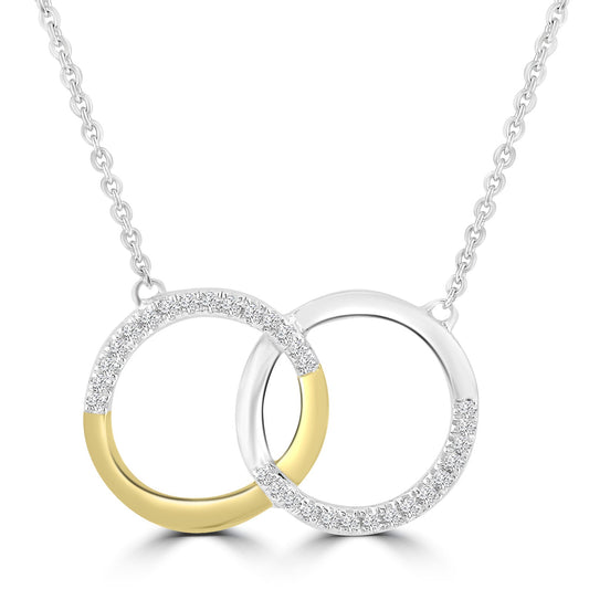 Necklace with 0.10ct Diamonds in 9ct Yellow & White Gold