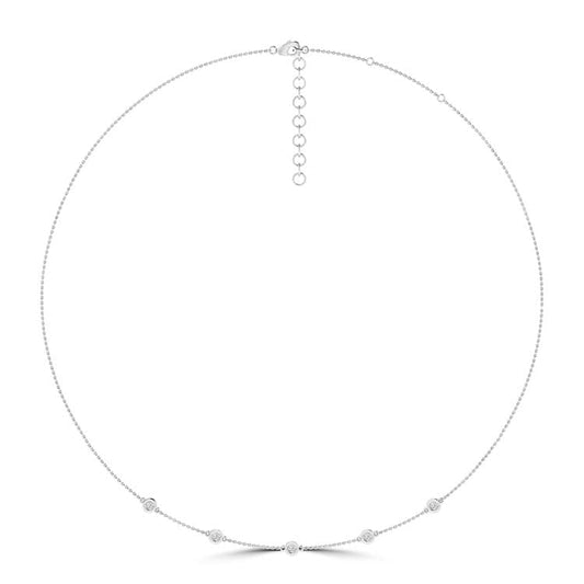 Diamond Necklace with 0.25ct Diamonds in 9ct White Gold