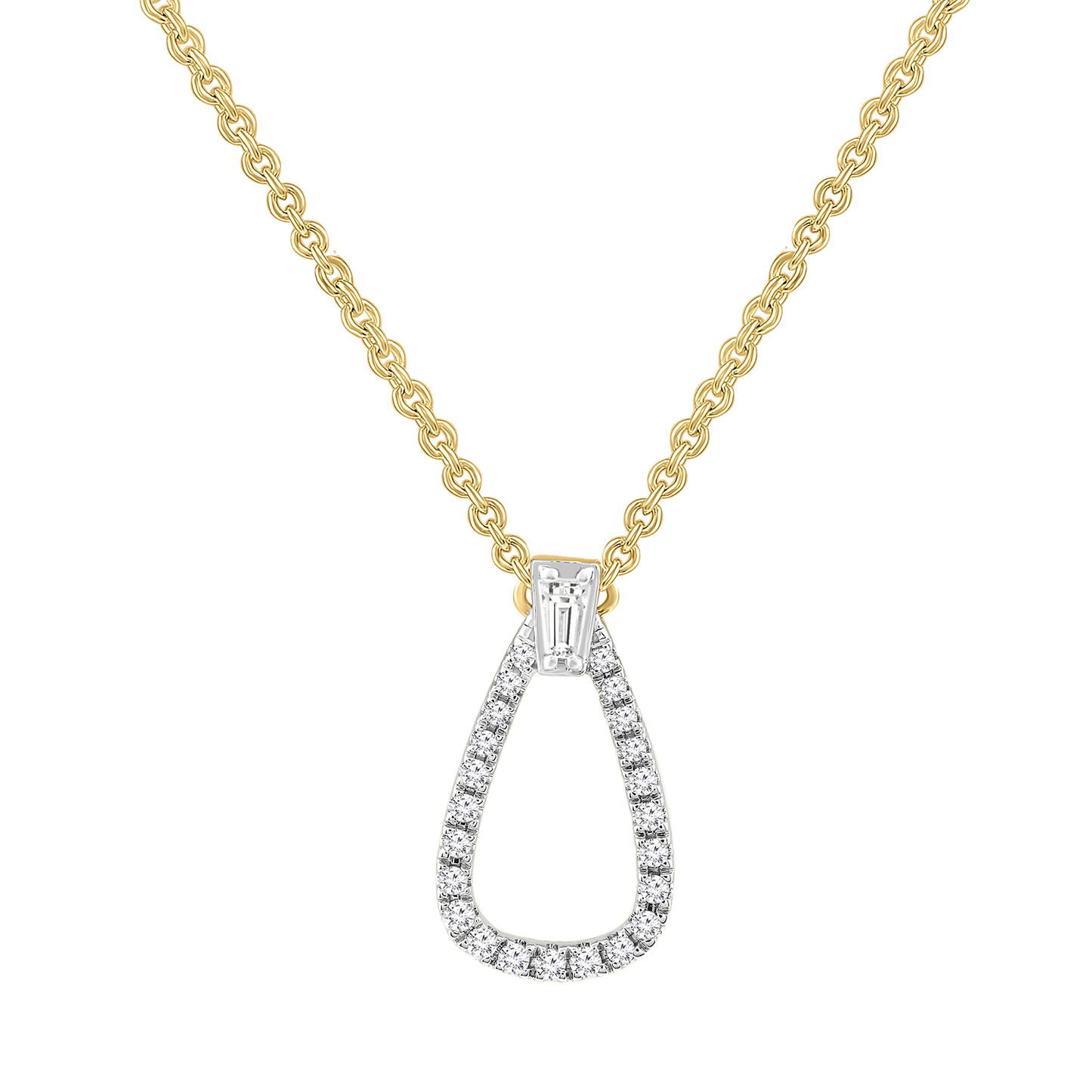 Diamond Necklace with 0.10ct Diamonds in 9ct Yellow Gold