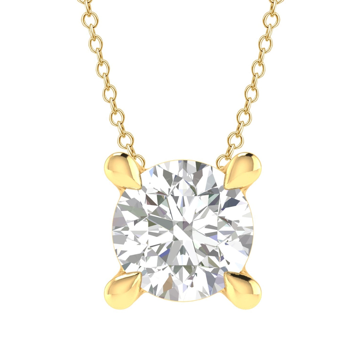 Diamond Round Necklace with 0.25ct Diamonds in 9ct Yellow Gold