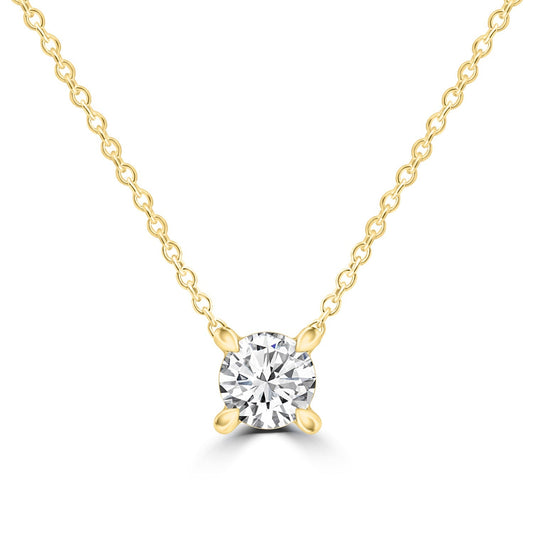 Diamond Round Necklace with 0.25ct Diamonds in 9ct Yellow Gold