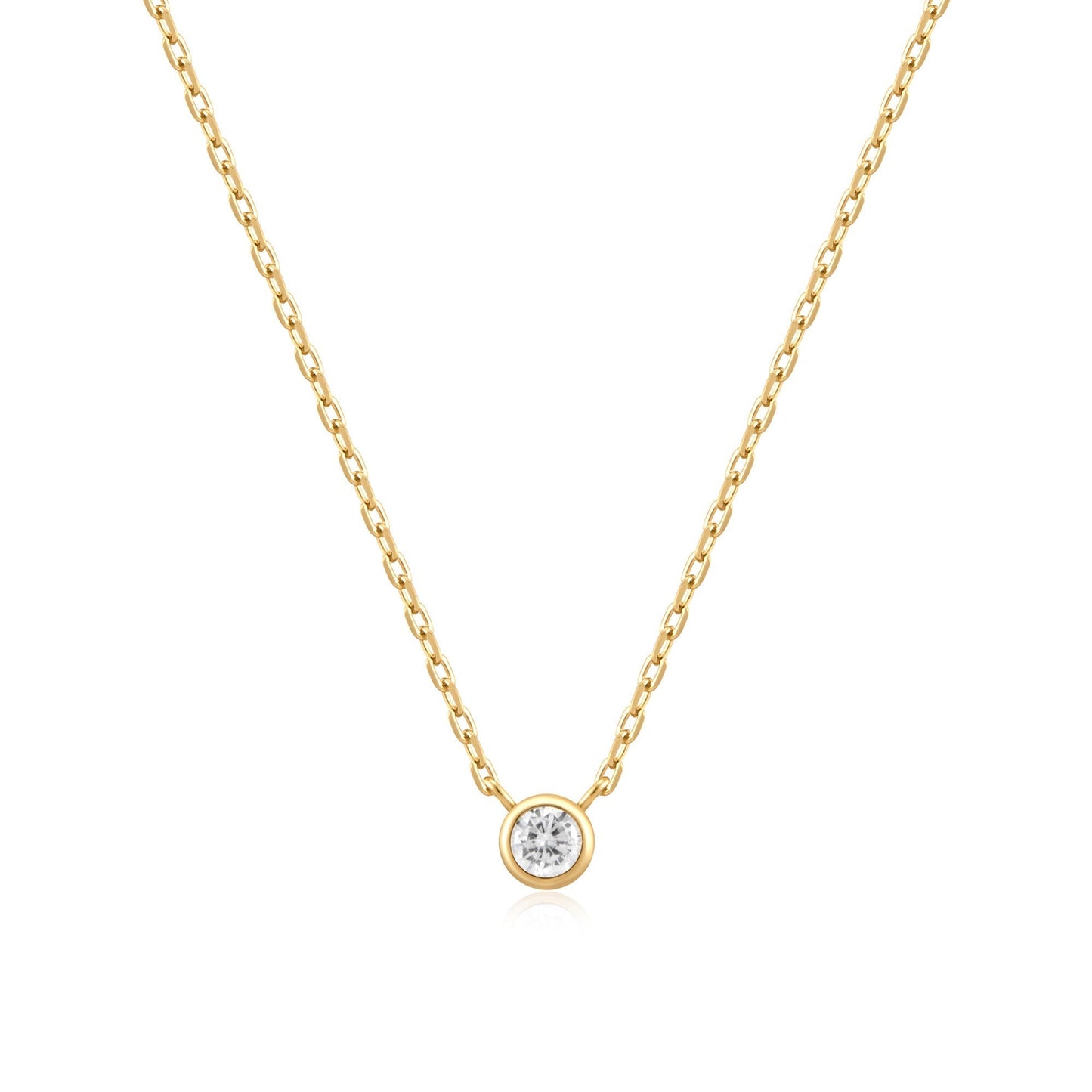 Ania Haie Gold Round Solitaire Cubic Zirconia Necklace