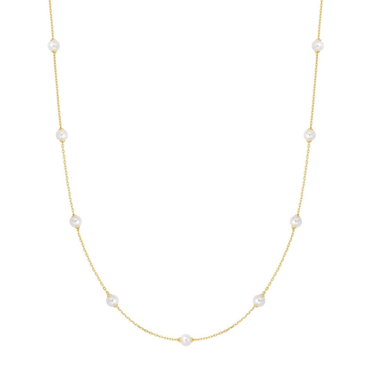 Ania Haie Gold Shell Pearl Station Chain Necklace