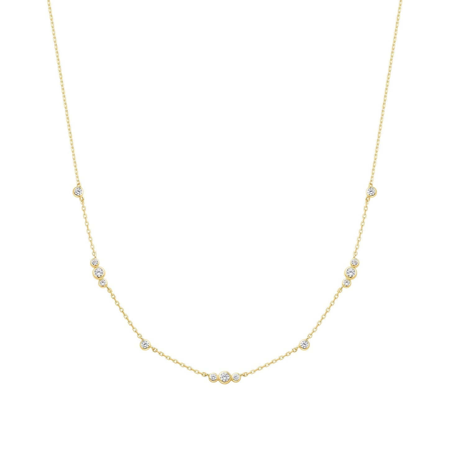 Ania Haie Gold Sparkling Bezel Cubic Zirconia Station Necklace