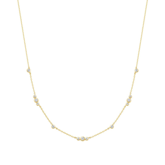 Ania Haie Gold Sparkling Bezel Cubic Zirconia Station Necklace