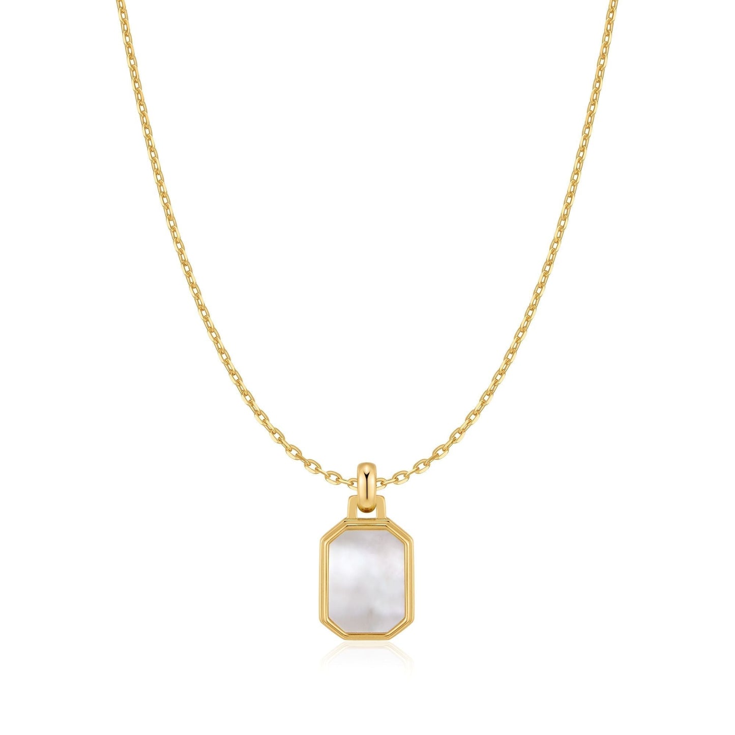 Ania Haie Gold Square Mother-of-Pearl Necklace