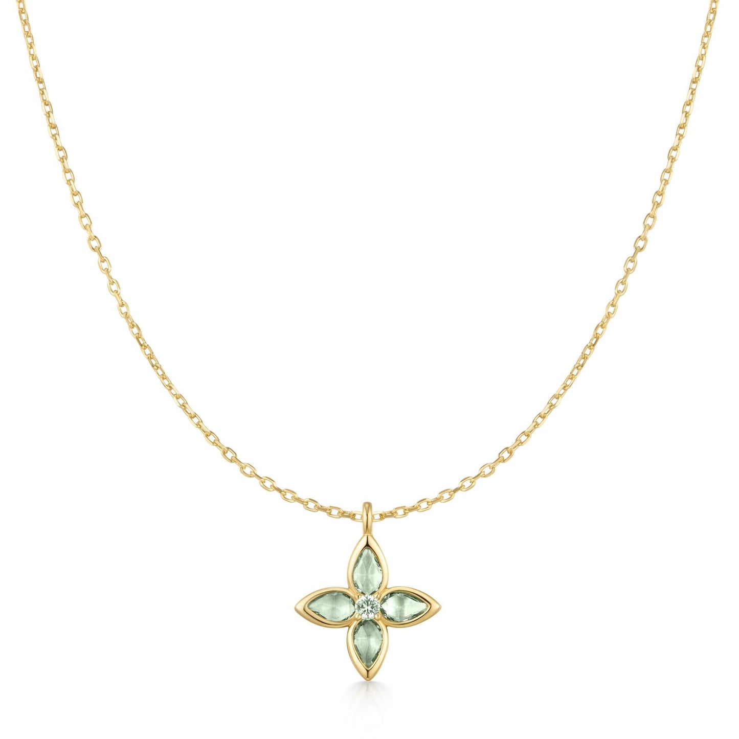 Ania Haie Gold Mint Green Lucky Clover Necklace