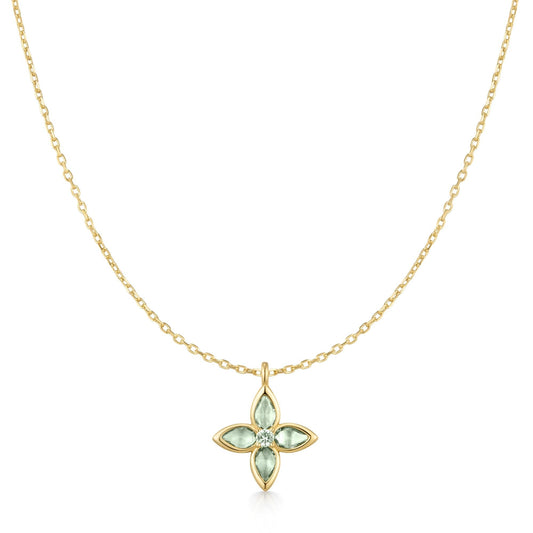 Ania Haie Gold Mint Green Lucky Clover Necklace