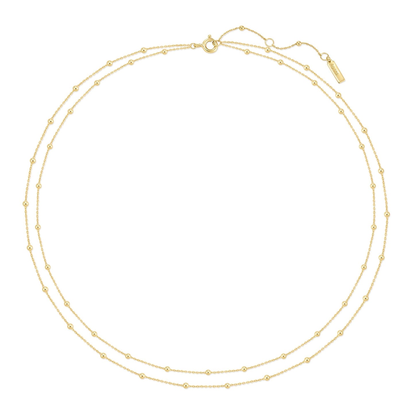 Ania Haie Gold Double Chain Bead Station Necklace