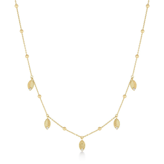 Ania Haie Gold Leaf Station Necklace