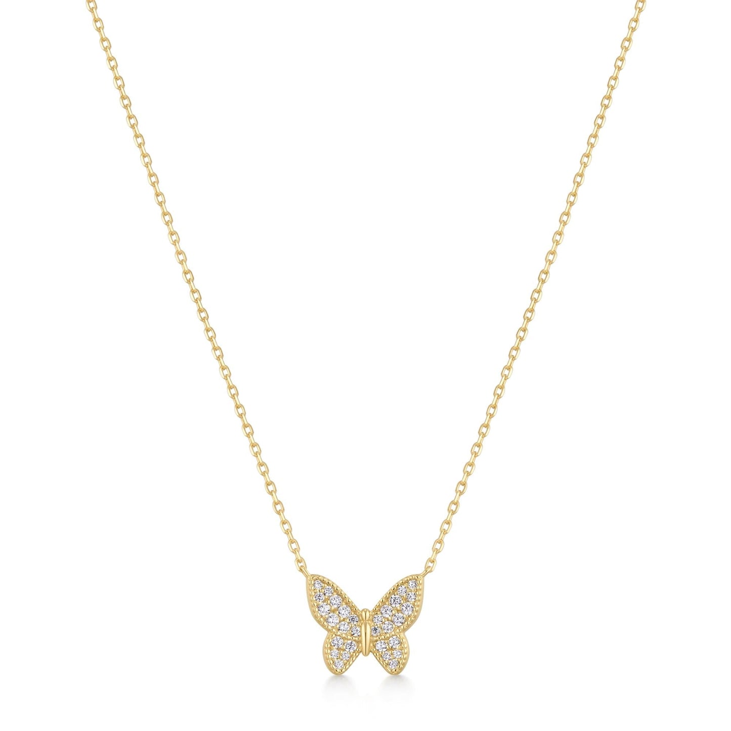Ania Haie Gold Butterfly Pave Necklace