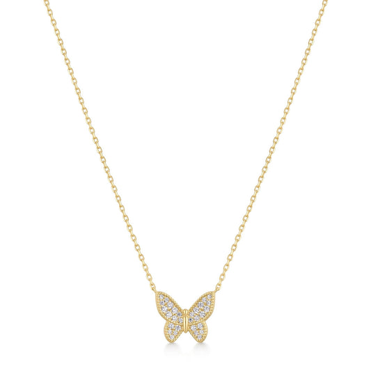 Ania Haie Gold Butterfly Pave Necklace
