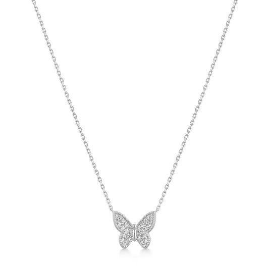 Ania Haie Silver Butterfly Pave Necklace