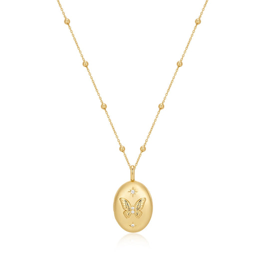 Ania Haie Gold Butterfly Locket Necklace